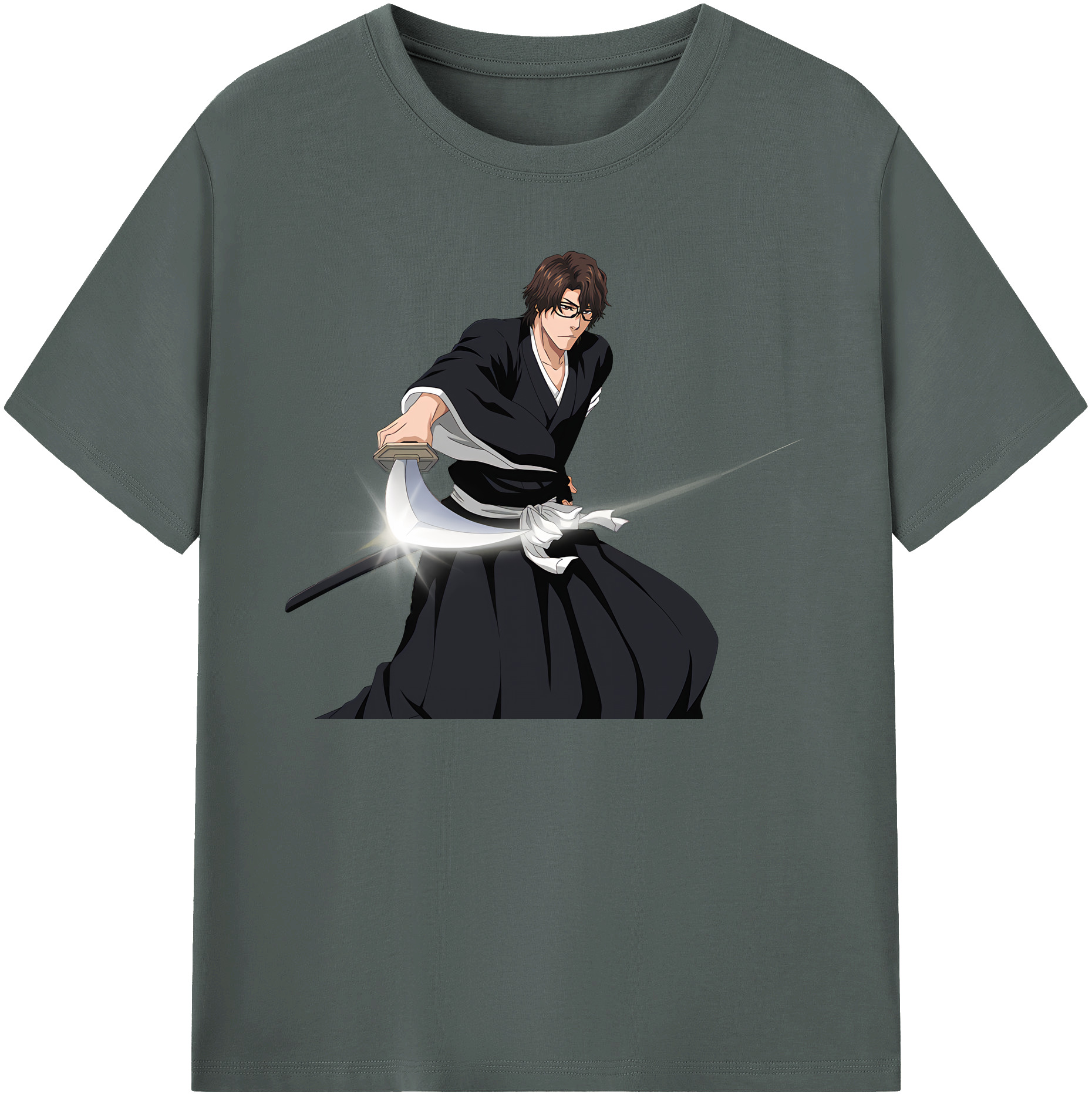 （画像用） ブリーチ 藍染 惣右介（あいぜん そうすけ） BLEACH Aizen Sousuke 綿100％ メンズ半袖Tシャツ｜肌触りやわらか＆通気性
